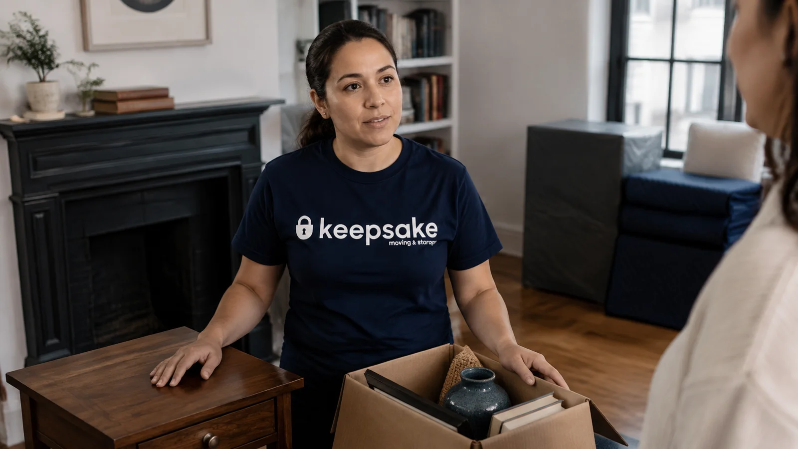 Illustrative scene of belongings being separated before a move.
